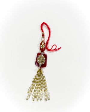 Bhaiya Bhabhi Rakhi & Latkan Combo – Pearl & Moti Rakhi Set (Rakhi + Latkan)