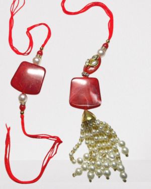 Bhaiya Bhabhi Rakhi & Latkan Combo – Pearl & Moti Rakhi Set (Rakhi + Latkan)