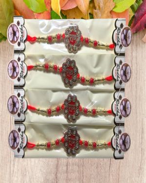 Designer RAM Dial Rakhi with Mauli Thread – Spiritual Rakhi for Brother